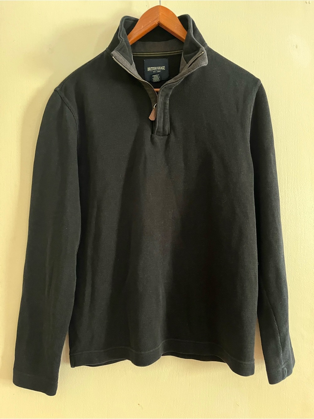 British Khaki Women’s Black Quarter-Zip Sweater